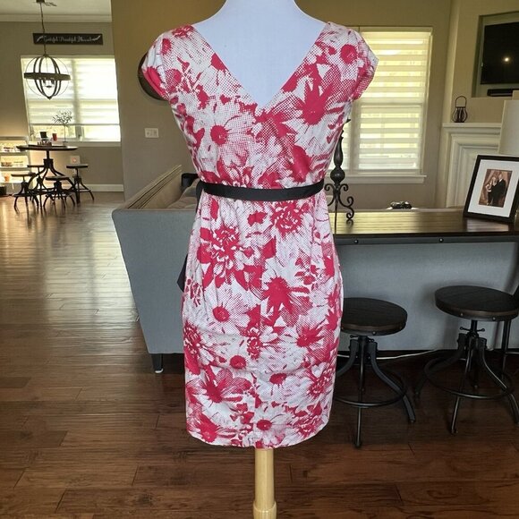 Motherhood Maternity Dress Size Small Pink White Midi Length Baby Shower Church - Picture 4 of 11